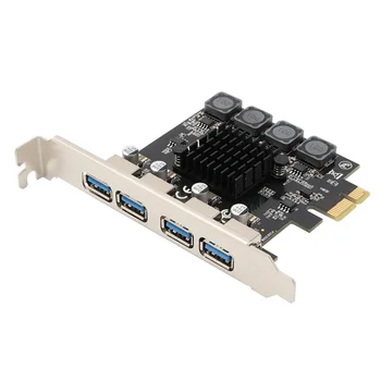 4 יציאות USB 3.0 PCI, כרטיס USB 3.0 PCI-E הרחבה כרטיס PCIE ל-USB 3.0 מתאם כרטיס PCIE 1X 4X 8X 16X חריץ