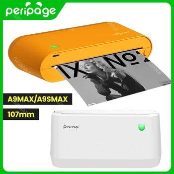 PeriPage A9s מקס A9Max נייד מדפסת תמונות 304dpi Bluetooth אלחוטית מדפסת תרמית תוויות תמיכה 107/77/57mm נייר