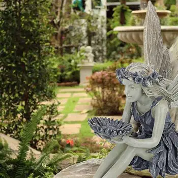 חדש קישוט הגן מלאך שרף קישוטים מלאכת יד משק בית גן הפסלים חמניות פיות פסל שרף קישוטים עיצוב הבית