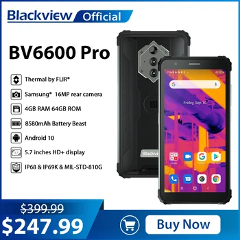 [במלאי] Blackview BV6600 Pro מחוספס טלפון נייד הדמיה תרמית מצלמת ופליר® אנדרואיד 11 4GB+64GB 8580mAh העולמי החכם
