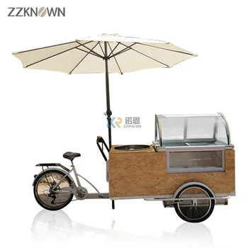 התאמה אישית של אירופה עגלת האוכל אופניים כותנה גפן מכונת גלידה ראווה משקאות מזון אוטומטיות עגלות למכירה