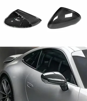עבור פורשה Taycan 911/992/981 שיפורים להחליף יבש סיבי פחמן מכונית בחוץ אגף מראה מטופח במראה האחורית כיסוי
