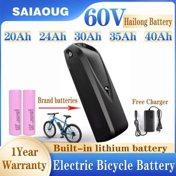 מקורי Hailong Ebike סוללה 60V 40Ah על אופניים חשמליים 500W-3000W 18650 ליתיום סוללה לאופניים חשמליים 48V 50 סוללה