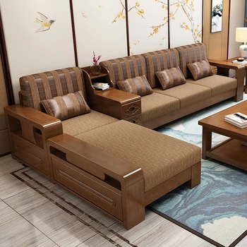 בציר המשפחה בסלון ספות מיטות רטרו Textil מבטא ספות בסלון ספה פינתית בקומה Woonkamer Banken רהיטים