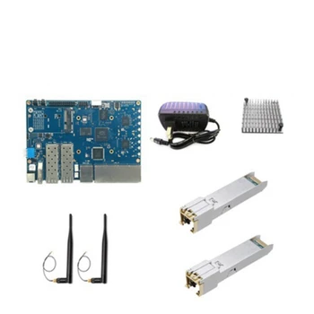 בננה פאי BPI-R3 MT7986 2GB+8GB EMMC פיתוח לוח+2.5 G חשמלי נמל מודול+קירור+2Xantennas+כוח סט כחול האיחוד האירופי Plug