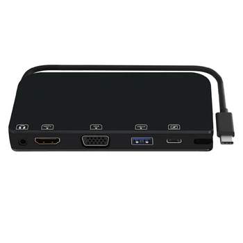 סוג C HDMI-VGA תואם USB 3.0 Hub וידאו מתאם ממיר עבור Samsung S21 S20 LG המחשב הנייד לטלוויזיה HDTV לפקח על מקרן