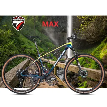 טוויטר אופניים הולוגרפית מקס GX-עיט 12S XC Off-Road הבולם הקדמי Fork27.5/29Inch סיבי פחמן אופני הרים велосипед