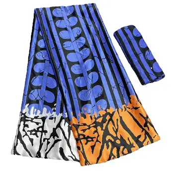 אופנה ססגוניות רך אפריקה בד סאטן מודפס סאטן משי התאמה טול החולצה עבור הניגרי נשים שמלת 4+2 מטר חומרים