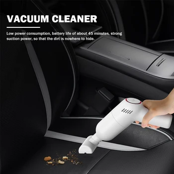 אלחוטית המכונית שואב אבק חזק כף יד אספן אבק שואב 120W נטענת USB עבור הרכב ניקוי ביתיים