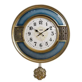 אירופה שעון קיר בעיצוב מודרני מטוטלת שעון קיר שעון מנגנון שיק עלוב סלון אמריקאי קוורץ שעון השינה SC61