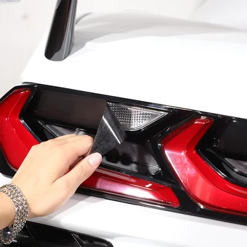 על קורבט C8 סטינגריי Z51 Z06 2020-24 PVC חלבית המכונית השחורה אור הסרט אחורי פנס כיסוי חריץ לקצץ מדבקה אביזרי רכב