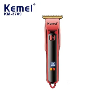 Kemei USB 0mm מקצועי חשמלי גוזם שיער הראש הקירח אלחוטית קליפר הספר לסיים מכונת תספורת אפס Gapped ק 
