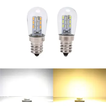 הנורה LED E12 220V E12 גבוה LED בהיר זכוכית צל המנורה הטהורה לבן חם תאורה עבור מכונת התפירה מקרר חלק כלי