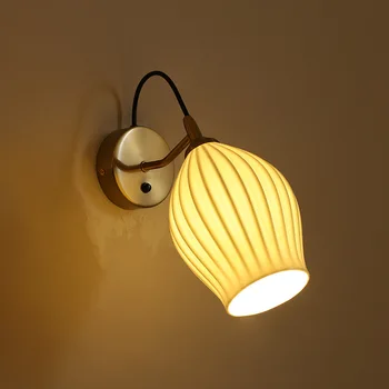 איטלקית מימי הביניים, פמוט קיר מנורה וניצן עצם סין השינה במעבר LED מודרנית E14 נורדי הקיר בסלון אורות מקורה עיצוב