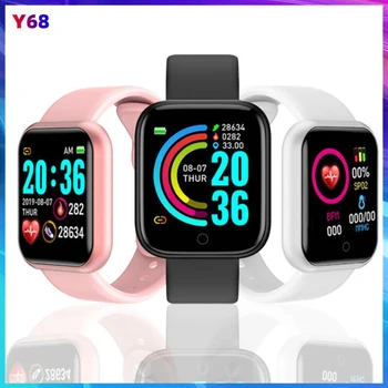 חדש Y68 שעון חכם גברים, נשים, קצב הלב ספורט כושר עמיד למים Tracker לילדים לצפות Smartwatch עבור IOS אנדרואיד