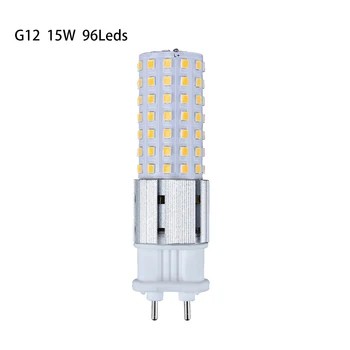 G12 נורת LED 15W SMD 2835 AC85-265V 96LEDs סופר מבריק לא פליקר תירס חיסכון באנרגית מנורה להחליף הלוגן 150W אור הביתה