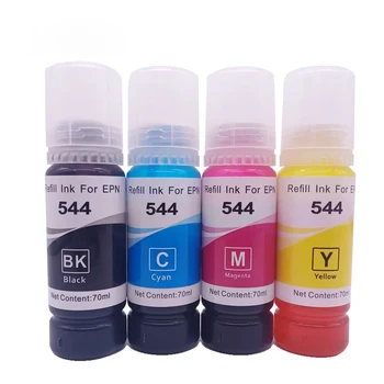 T544 544 דיו צבע 4 צבעים 70ml בקבוק מילוי קיט מתאים Epson EcoTank L3150 L3110 L3100 L3210 L3250 L1110 5190 מדפסת הזרקת דיו