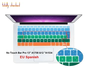 קשת ספרדית מקלדת כיסוי סיליקון העור עבור Mac Pro 13 A1708 (2016 גרסה, לא לגעת בר) עבור ה-Macbook 12 אינץ A1534