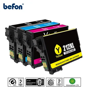 befon 212XL החלפת מחסניות דיו Epson T212XL 212 XL T212 תואם HP XP-4100 XP-4105 WF-2830 WF-2850 המדפסת