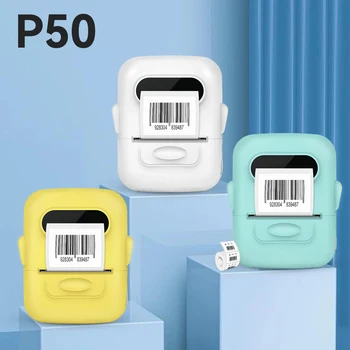 מיני Inkless תווית מדפסת P50 דבק תרמי תוויות עם תווית דביק נייר P50 אלחוטית Bluetooth Labeller