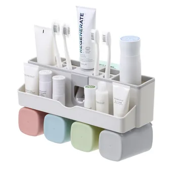 מתקן משחת שיניים אוטומטי להגדיר, מחזיק מברשת שיניים, על הקיר מתלה אמבטיה, כלים, אביזרים