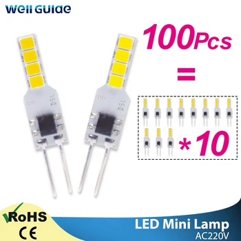 100pcs נורת LED מנורת led G4 3w AC 220V 230V 240V led אור g4 SMD2835 זרקור תאורה נברשת להחליף 30w מנורת הלוגן 40W