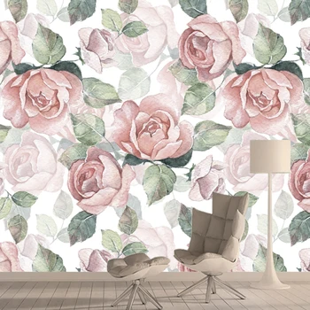 מותאם אישית קלאסית פרחים ורד אדום 3d רקעים עיצוב הבית קירות נייר, ציורי קיר הסלון טלוויזיה ספה שולחן העבודה קשר קיר לחמניות.