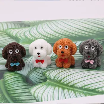 4 סגנונות הכלב פסלון זעיר חיה מתנת מלאכה בובות צעצוע מיקרו נוף פיות הגינה אביזר תפאורה