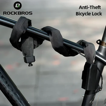 ROCKBROS נגד גניבת אופניים מנעול 97cm אופניים חשמליים שרשרת מנעול עם 2 מפתחות הר כביש רכיבה על אופניים Lockstitch אופנוע המנעול.