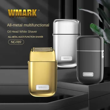 WMARK חדש NG-989 כל מתכת טיטניום מצופה להב הדדיות USB הגילוח החשמלי של גברים גילוח