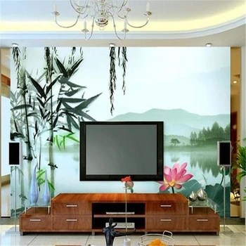 beibehang סטריאוסקופית 3d טפט הטלוויזיה רקע ירוק גדול המסמכים דה parede טפט ציורי קיר טפט על קירות 3