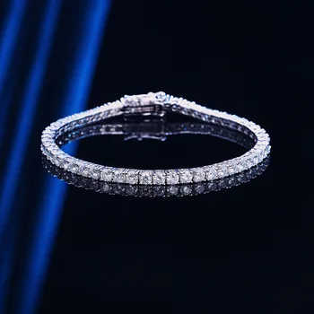 Moissanite צמיד אור יוקרה 925 כסף סטרלינג מבריק blingbling מלא יהלומים סגנון צמיד