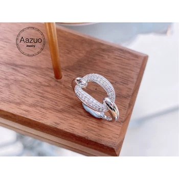 Aazuo מוצק לבן 18K זהב יהלומים אמיתיים 0.35 ct לא סדיר מכתב או טבעת מתנה עבור אישה ברמה גבוהה אירועים מסיבת אירוסין Au750