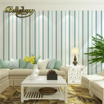 beibehang המסמכים דה parede בסגנון ים תיכוני רקע כחול פסים אנכיים רקע הסלון חדר ילדים טפט