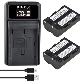 NP-400 D-LI50 סוללה + הובלת מטען USB עבור Pentax K10D K20D, Konica Minolta DiMAGE A1, A2, Dynax 5D, 7D, Maxxum 5D, 7