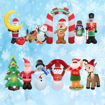 2022 חדש מואר סנטה קלאוס הקשת חג המולד מתנפחים עצמית לנפח Airblown צעצועים חג המולד מסיבת החג חצר, דשא לגינה עיצוב