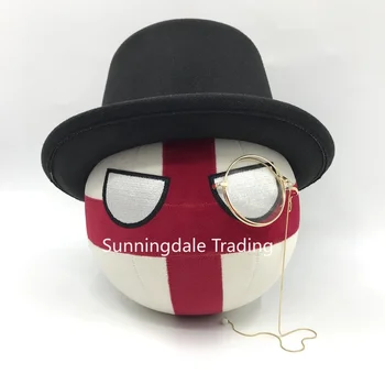 פולין כדור צעצוע קטיפה Countryball זוויות בובה אנגליה הכדור ומשקפיים ' נטלמן כובע קוספליי בשביל מתנה