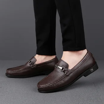 BDVE אמיתי עור לגברים נעליים מזדמנים 2023 קיץ גברים נעליים טבעי בעבודת יד עור פרה גברים נעלי גודל 46
