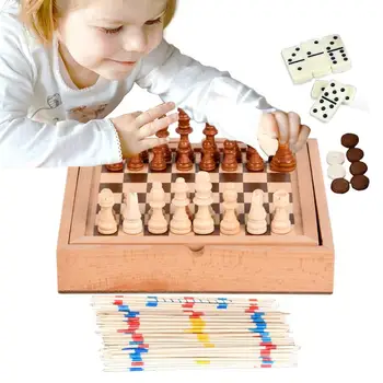 עץ לוח המשחקים ערכה ניידת נסיעות לוח שחמט משחק סטים עם המשחק חתיכות אחסון משחק לוח מתנה לילדים ומבוגרים