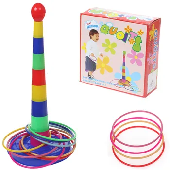 מקורה חיצונית צבעונית הופלה נערמים הטבעת להפרדה לזרוק מעגל עבור ילדים ילד ספורט צעצוע