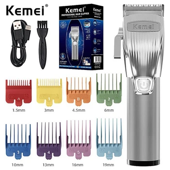 Kemei-K32 נטענת שיער גוזם מקצועי חשמלי אלחוטי מתכוונן זקן קליפר שיער מהמספרה מכונת חיתוך הגדר