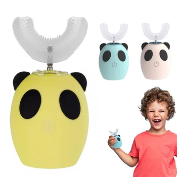 ילדים בצורת U מברשת שיניים חשמלית על-קולי ב-360 מעלות חכם אוטומטי מברשת שיניים נטענת חמוד ילדים סוניק מברשת השיניים
