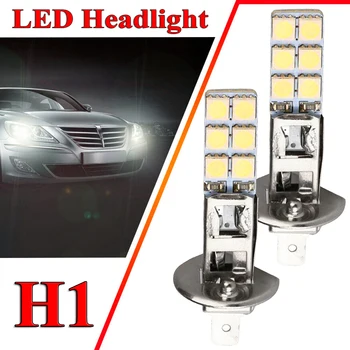 2PCS H1 נורת LED הלבן מכונית אופנוע פנס מתח גבוה 6000K ערפל אור נהיגה הנורה הנורה פנס לרכב משאית