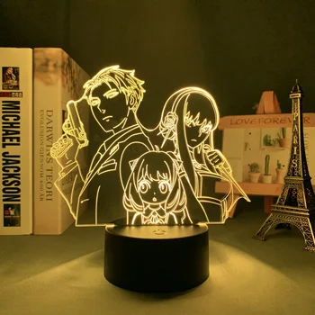 מרגלים X המשפחה LED לילה אור גיליון אקריליק אנימה דמויות 3D מנורת הלוח צלחת מנורת לילה עיצוב חדר מתנות יום הולדת
