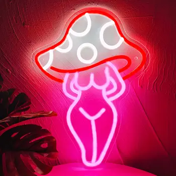 פטריות ניאון סקסי ליידי פטריות אור ניאון פטריות אלה LED לחתום על אמנות קיר עיצוב חדר השינה מסיבה Hotle איש מערות מתנות