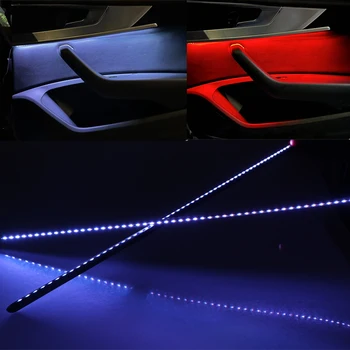 5in1 RGB LED תאורת עיצוב פנים על ידי בקרת יישום דקורטיביים הסביבה המחוונים אור הפנים המכונית 64 צבע לנשום
