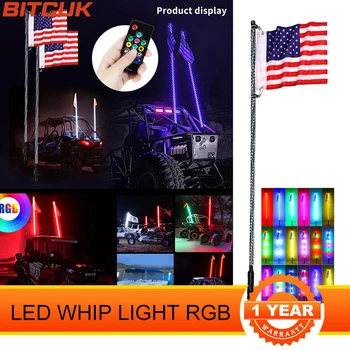 3/4/5FT LED השוט אור RGB גמיש שליטה מרחוק Multi-צבע הדגל המנורה על כלי רכב מחוץ לכביש טרקטורונים UTV RZR אנטנה אורות