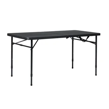 חדש 4 רגל מקפלים לחצי מתכוונן שולחן שחור עשיר שולחן מתקפל לקמפינג שולחן פיקניק