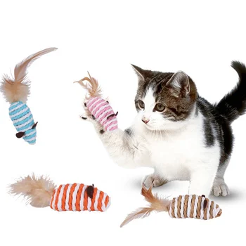 צעצועים לחיות מחמד עבור חתולים, אביזרים לחיות מחמד צעצוע נייר החבל נוצה נשמע מצחיק צבע העכבר שנשמע מציאותי לחיות מחמד צעצוע אינטראקטיבי