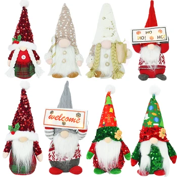 1P פנים Gnome נצנצים Gnome בובה החתונה קישוטי חג המולד מסיבת עיצוב הבית השנה החדשה נואל Navidad מתנה בובה של סקנדינביה.